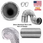 5" Flexible Aluminium Duct, 32 FT Long HVAC Air Duct with 2 Clamps, Pack of 2