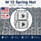 Spring Nut M12 (1/2"), Electro Finish, Pack of 200