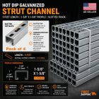 1-5/8" Strut Channel Trolley Track 5 FT, 12 Gauge Pre-Galvanized Steel, Pack 4