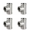 1 Inch Female NPT T Shape 3 Way Cast Pipe Fitting SS304, Pack 4
