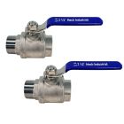 1.5" Ball Valve SS 304 Full Port 1000PSI Male/Female, Pack 2