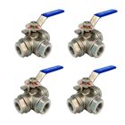 3-Way Ball Valve 1" NPT, T Mounting Pad, Stainless Steel 304, Pack 4