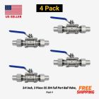 3/4 Inch SS 304 Full Port Ball Valve, Pack 4