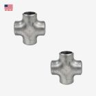 3/4" Butt Weld Cross Pipe Fitting F304 Stainless Steel, Pack of 2