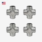 3/4" Butt Weld Cross Pipe Fitting F304 Stainless Steel, Pack of 4