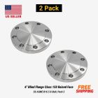 6" Blind Flange Class 150 Raised Face SS ASME B16.5 8-Bolt, Pack 2