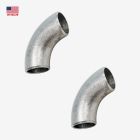 90 Degree Mandrel Bend Elbow 3/4 Inch OD Steel Exhaust Elbow, Pack 2