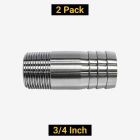 3/4" 304 Stainless Steel Hose Barb x Male NPT Thread Pipe Fitting Adapter , Pack of 2