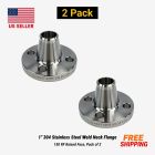 1" 304 Stainless Steel Weld Neck Flange 150 RF Raised Face, Pack of 2