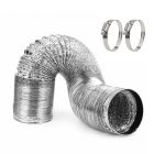 8" Flexible Aluminium Duct, 16 FT Long HVAC Air Duct with 2 Clamps