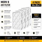 14x25x1 MERV 8 HVAC Furnace Air Filter (4- Pack)