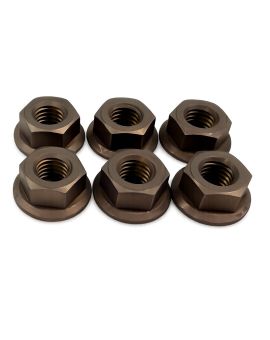 M8 Titanium Flange Lock Nuts Hex Fasteners 24 Pack