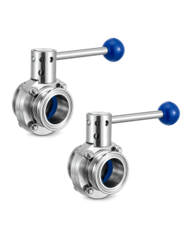 4" Tri Clamp Butterfly Valve Stainless Steel 304 (4" Tube OD), Pack 2