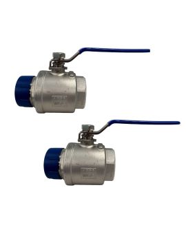 2" Ball Valve SS 304 Full Port 1000PSI Male/Female, Pack 2