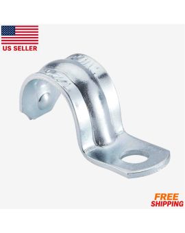 3/4" EMT Conduit Strap Clamp 1 Hole Steel Metal Strap, Pack of 100