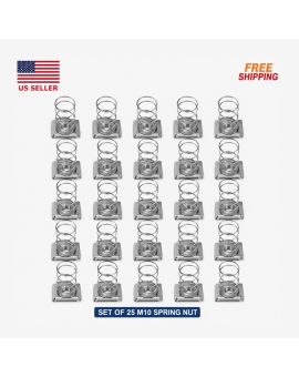 Spring Nut M10 (3/8"), Electro Finish, Pack of 25