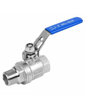 3/4" 2 PC Ball Valve SS 304 Full Port 1000PSI Male/Female NPT
