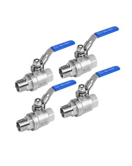 1 Inch Ball Valve SS 304 Full Port 1000PSI Male/Female NPT, Pack 4