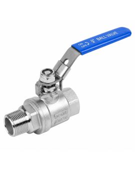 2", 2 PC Ball Valve SS 304 Full Port 1000PSI Male/Female