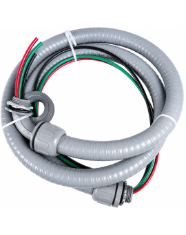 1/2" x 4FT Power Whip Assembly Kit w/ 10 Gauge Wire Liquid Conduit