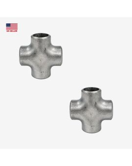 3/4" Butt Weld Cross Pipe Fitting F304 Stainless Steel, Pack of 2