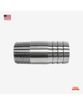 3/4" 304 Stainless Steel Hose Barb x Male NPT Thread Pipe Fitting Adapter