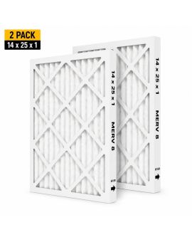 14x25x1 MERV 8 HVAC Furnace Air Filter (2- Pack)