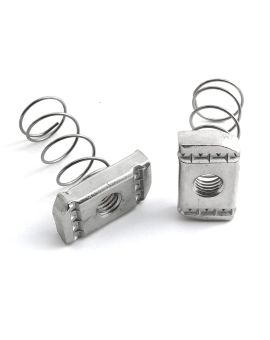 Spring Nut M12 (1/2"), Electro Finish, 20 Pack