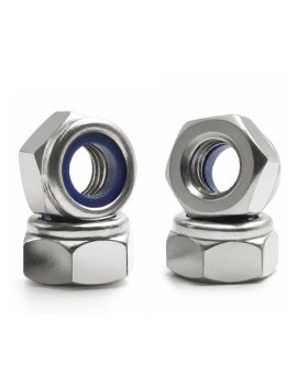Nylon Insert Lock Nuts 304 SS Hex Nylock Nuts 100 Pack