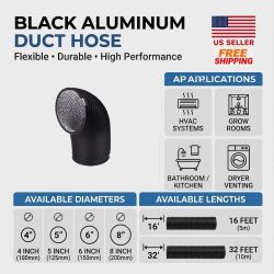 Dryer Vent Hose Flexible Air Duct, Black
