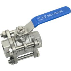 3/4 Inch, 3 Piece SS 304 Full Port Ball Valve, 1000 WOG